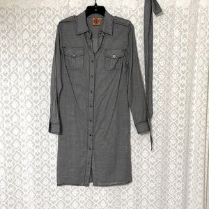 Tory Burch Navy w/White Dot Print Shirtdress